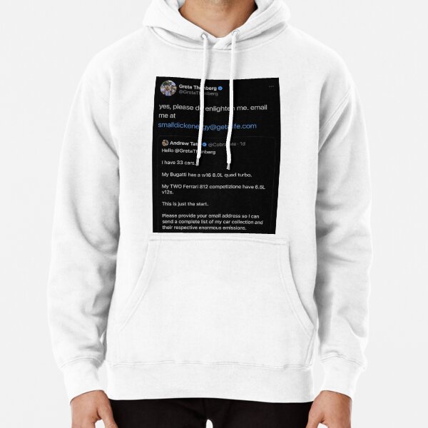 Andrew Tate Gets Roasted By Greta Thunberg Pullover Hoodie RB0506 product Offical andrew tate Merch