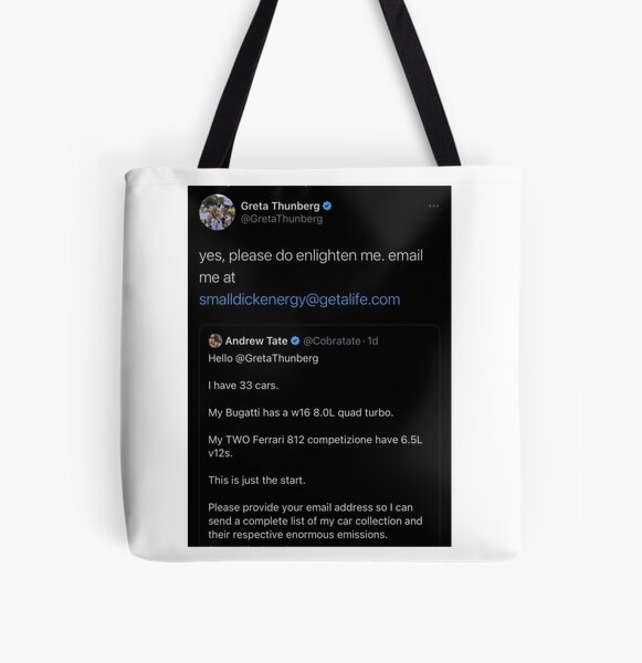 Andrew Tate Gets Roasted By Greta Thunberg All Over Print Tote Bag RB0506 product Offical andrew tate Merch